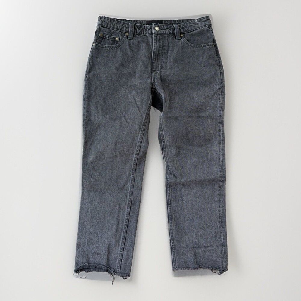 Rollas Relaxed Fit Jeans Mens Size 32 Stone Black Raw Hem Relaxo Chop 32x26
